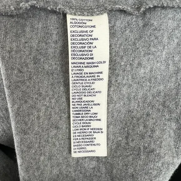 REBECCA MINKOFF Floral Embroidered T-Shirt Top Tee Gray Cotton Crewneck Size L - Picture 8 of 9